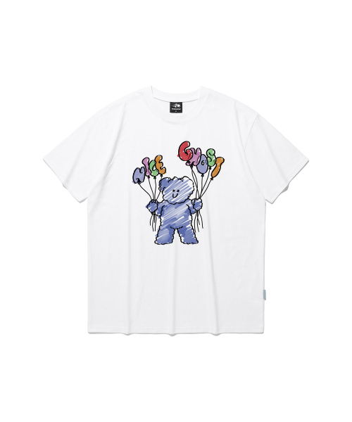 [ NICE GHOST CLUB]★24SS★ BALLOON MACA DRAWING UV TEE BALLOON MACA DRAWING UV TEE[WHITE] | ファッション通販サイト NUGU