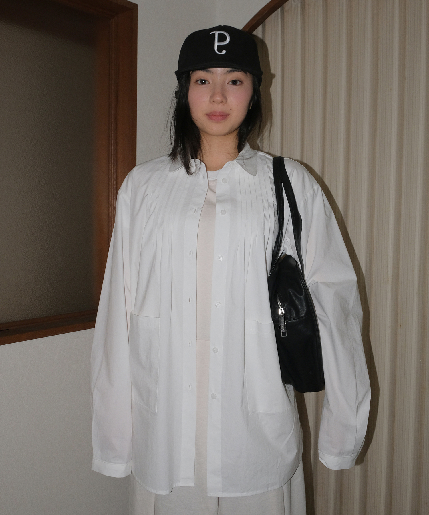 OVERSIZED PINTUCK SHIRT JACKET DOVE