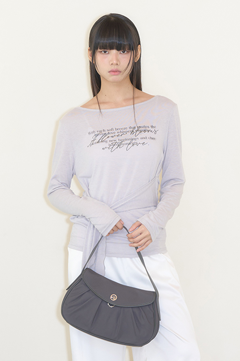 トートバッグ ILLIGO Ruffle round tote bag 4BFT691 Ruffle Round Tote Bag-3colors - illigo | 60% - Asian Fashion