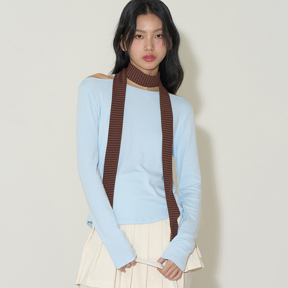 ◇ILLIGO◇ Hole Stripe Muffler SET Blue Hole Stripe Muffler Set Blue | ファッション通販サイト NUGU