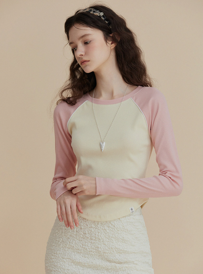 Pellin Line Contrast Raglan Tee