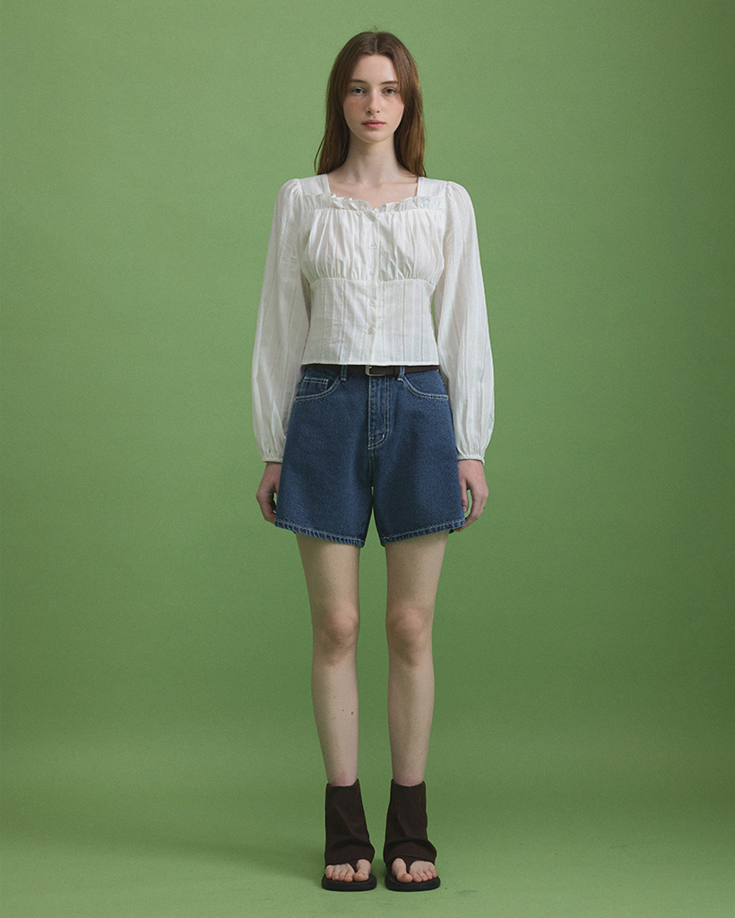 Flet Stitch Short Denim