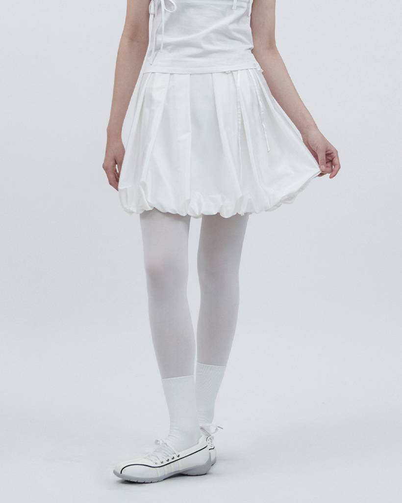 RIBBON BALLOON SKIRT WHITE | ファッション通販サイト NUGU