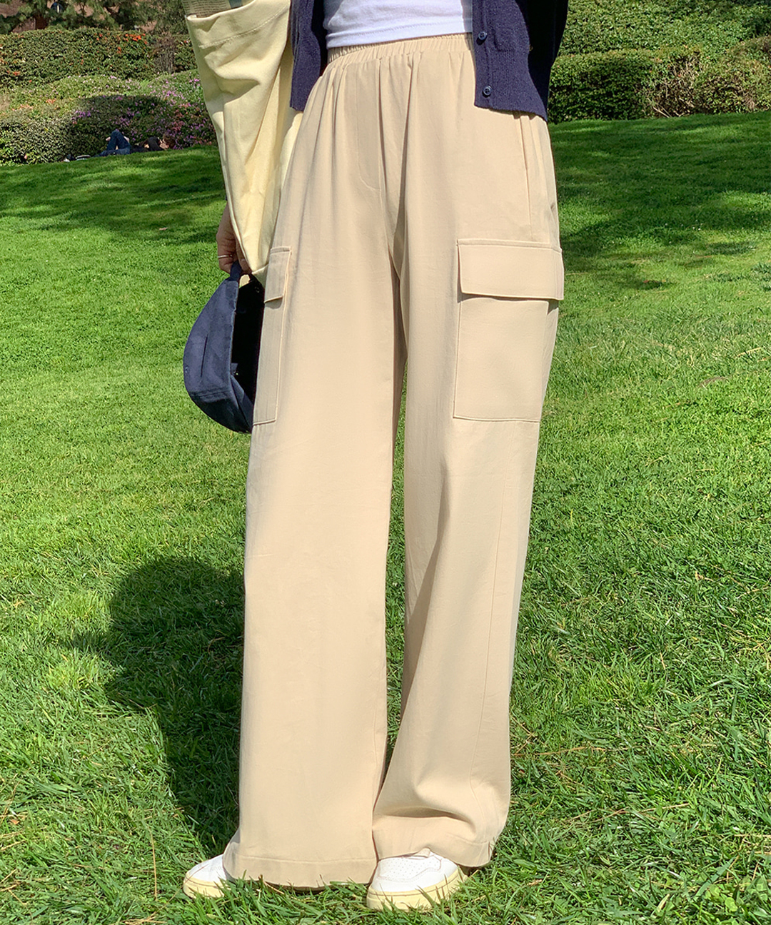 【オケージョン】[original/S-XL]ナイロンタック入りワイドカーゴパンツ