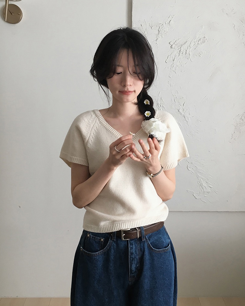 【美品】plantation ロングニット半袖 M ソフトタイセット半袖ニット | ファッション通販サイト NUGU