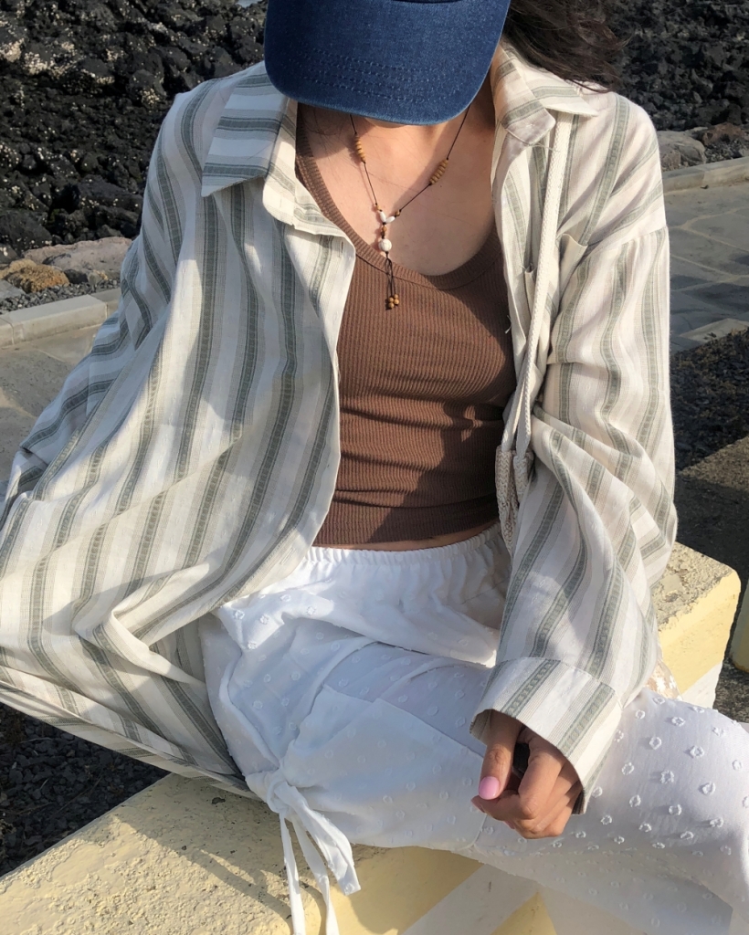 オーバーサイズボーダーサマーリネンシャツ | ファッション通販