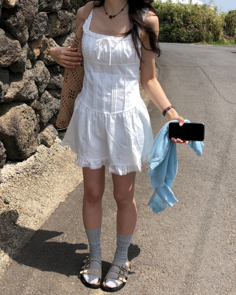 リボンシャーリングキャミワンピース | ファッション通販サイト NUGU