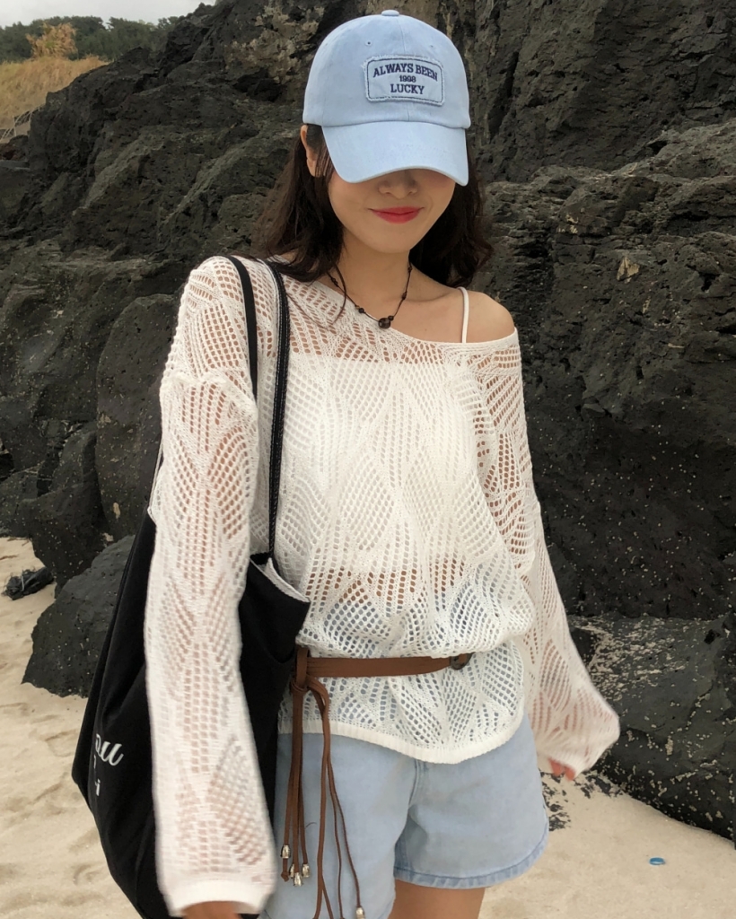 3pc]キャミソールエスニックベルトサマーネットニット