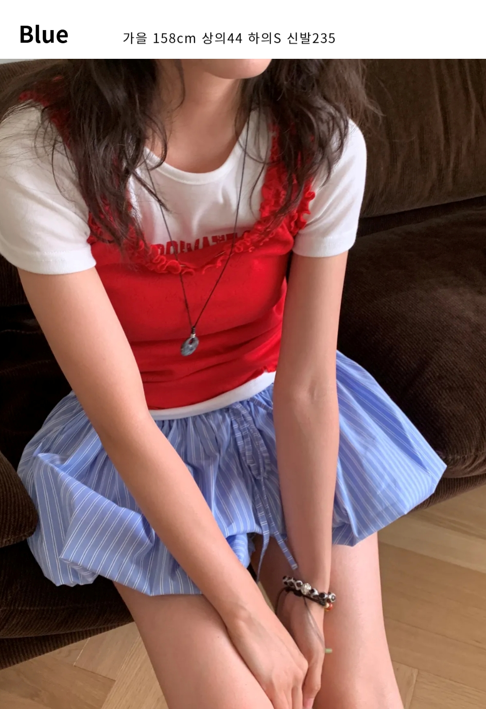 ウエストゴムストライプバルーンショートパンツ | ファッション通販