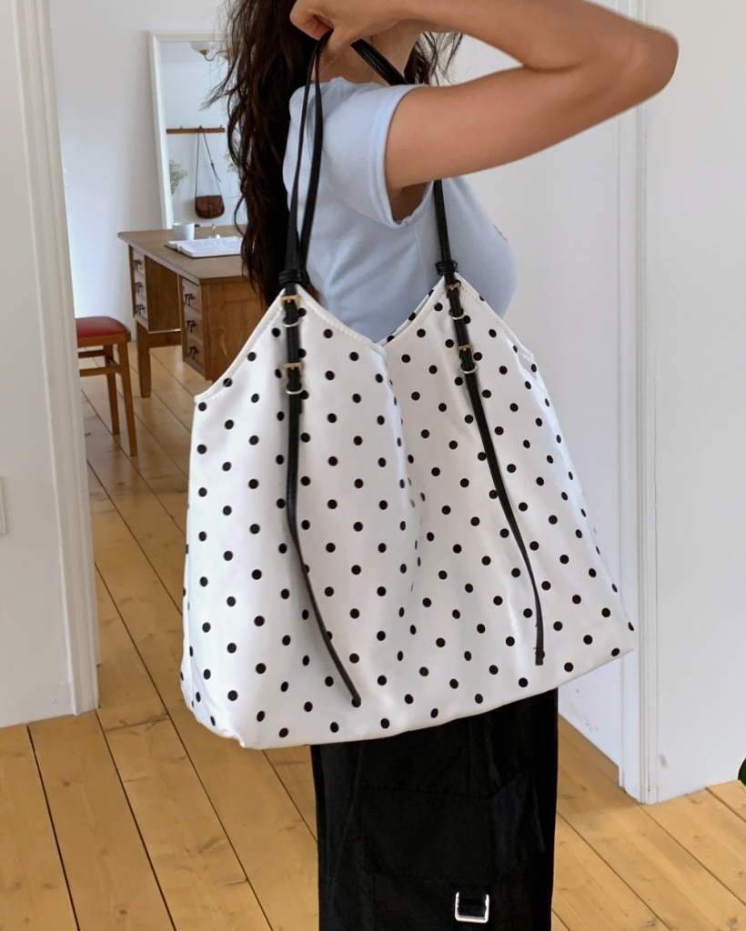 サテンヴィンテージドットショルダーバッグ | ファッション通販