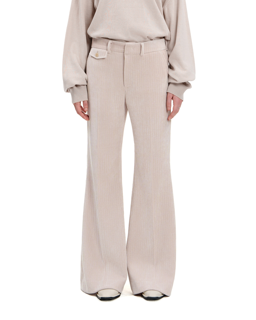 IVORY CORDUROY BOOTCUT TROUSERS