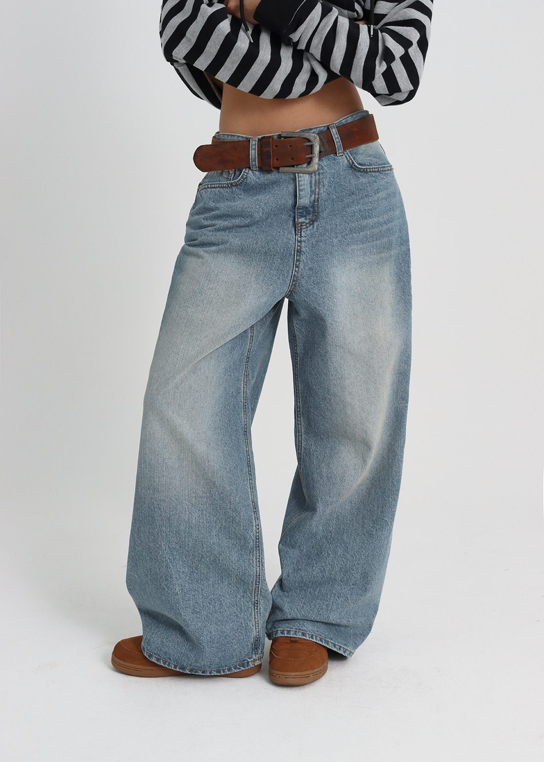 B-DENIM]オリジナルワイドデニムパンツ044 | ファッション通販サイト NUGU