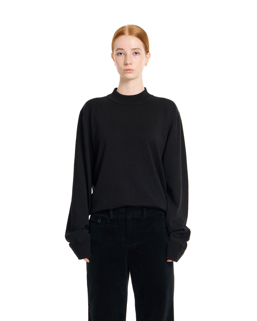 BLACK MOCK NECK T-SHIRT