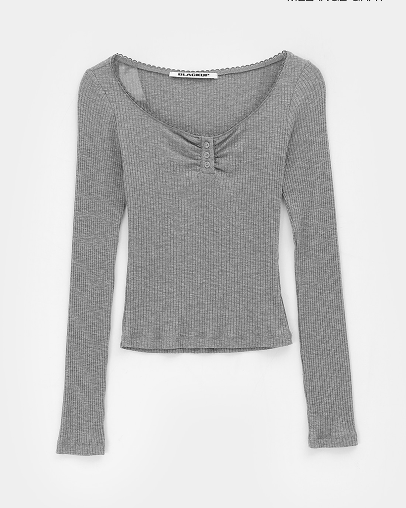 original]ヘンリーネックレース長袖Tシャツ | ファッション通販サイト