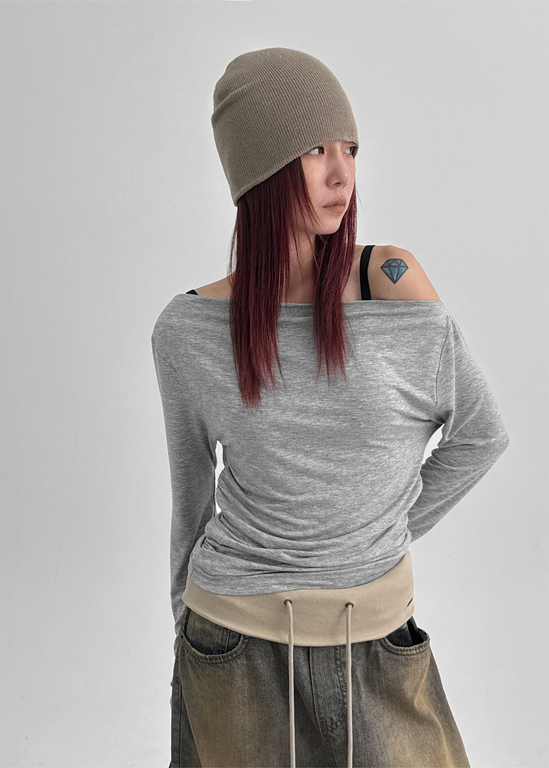 [original]オフショル長袖Ｔシャツ