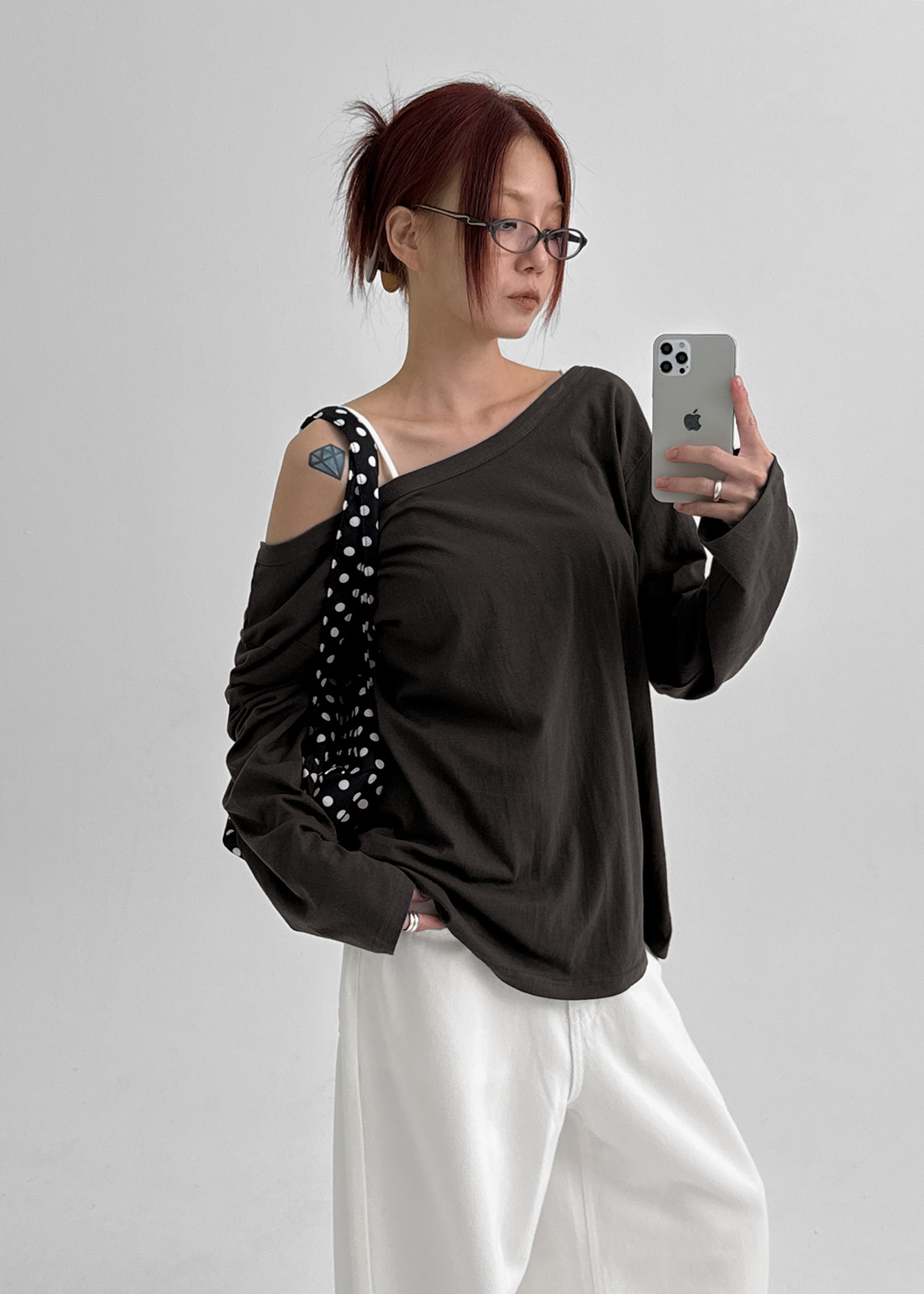 ベーシックオフショル長袖Ｔシャツ