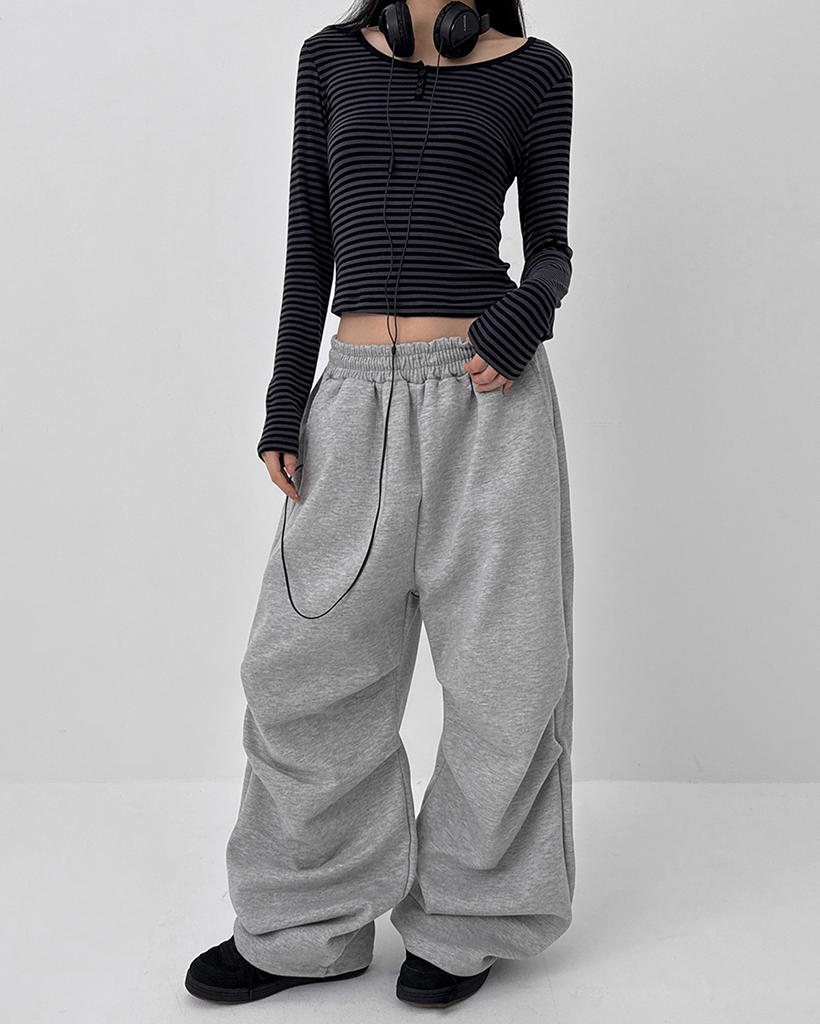 original]ストライプヘンリーネック長袖Tシャツ | ファッション