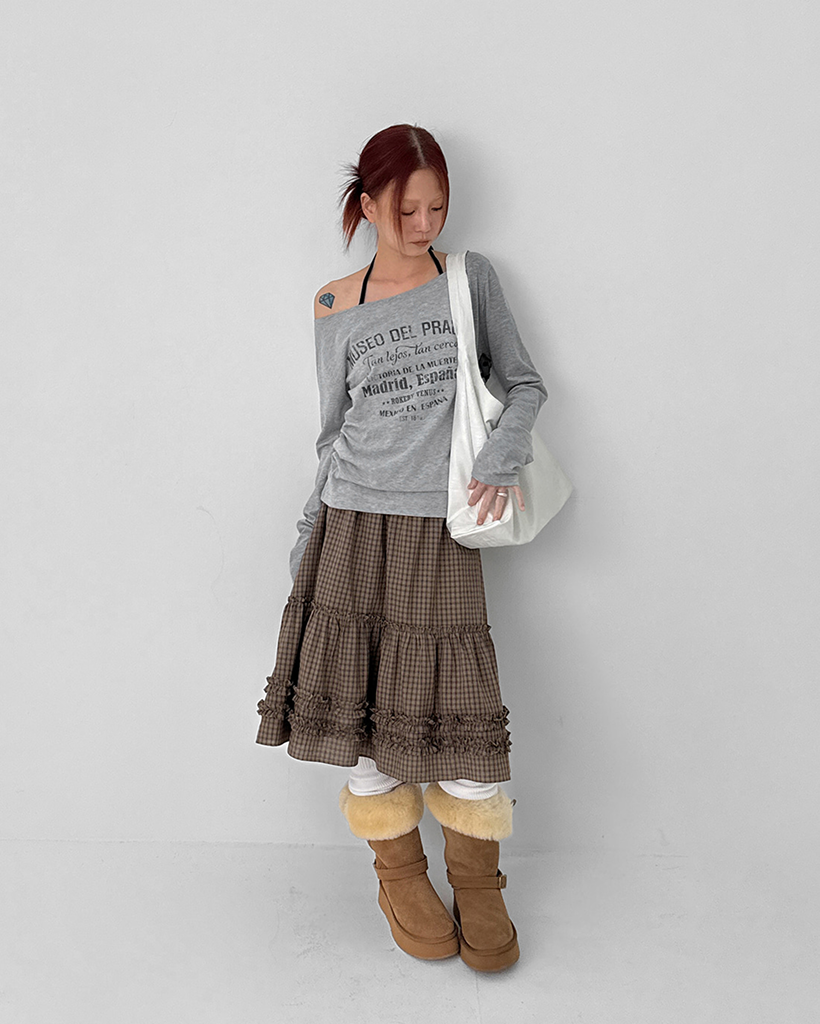 00's vintage goa ベージュ オフショルダー 長袖カットソー 00's vintage goa ベージュ オフショルダー 長袖カットソー オフ
