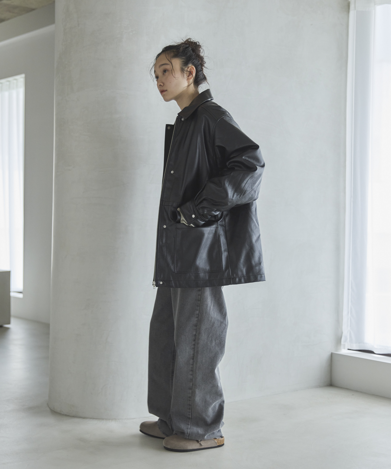 フェイクレザー中綿ブルゾン | ファッション通販サイト NUGU