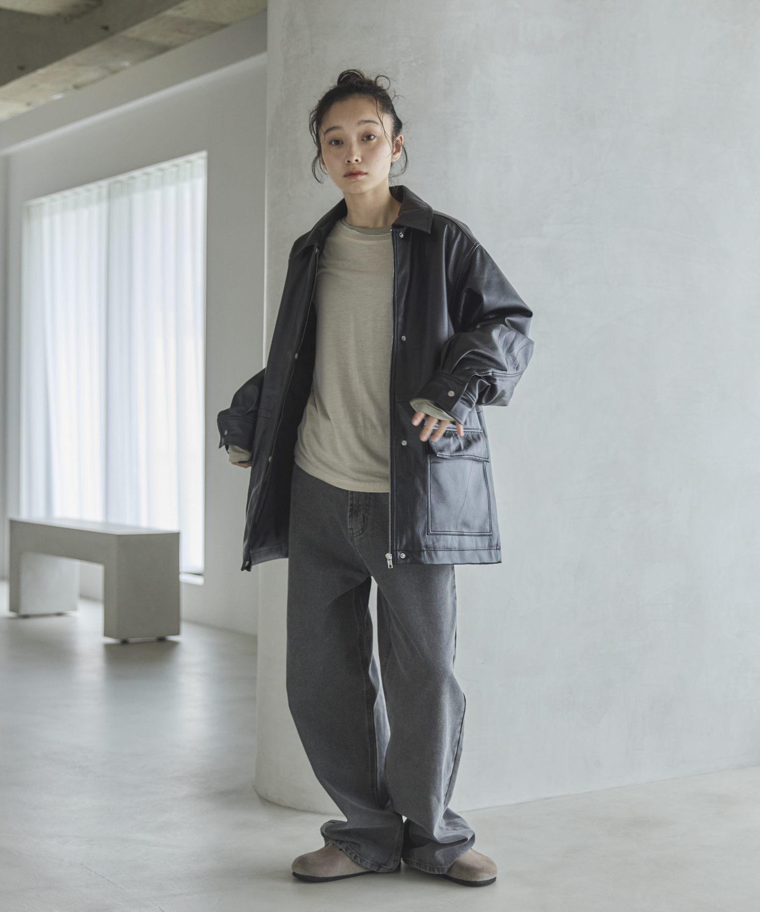 フェイクレザー中綿ブルゾン | ファッション通販サイト NUGU