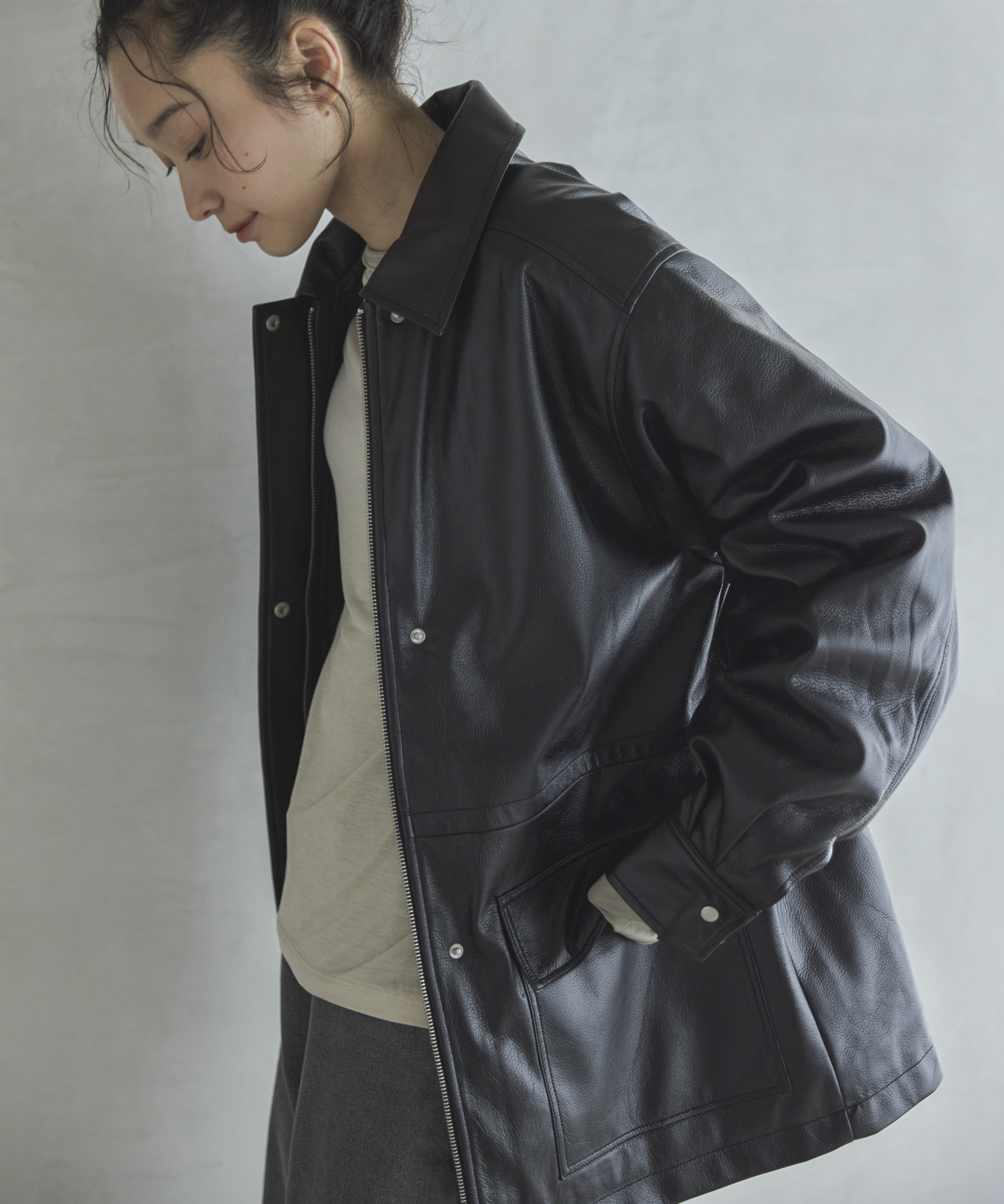 フェイクレザー中綿ブルゾン | ファッション通販サイト NUGU
