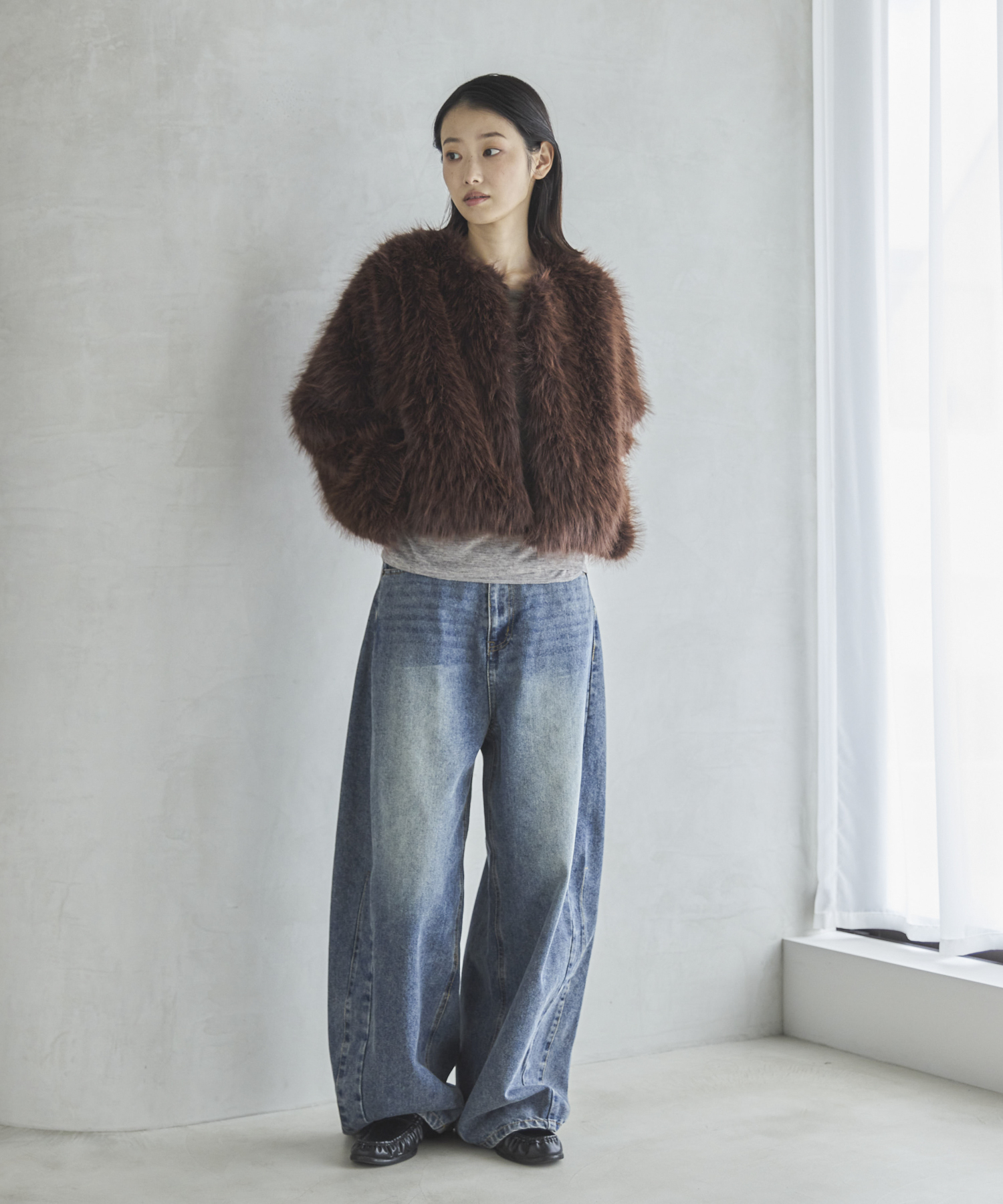 フェイクファーショートコート | ファッション通販サイト NUGU