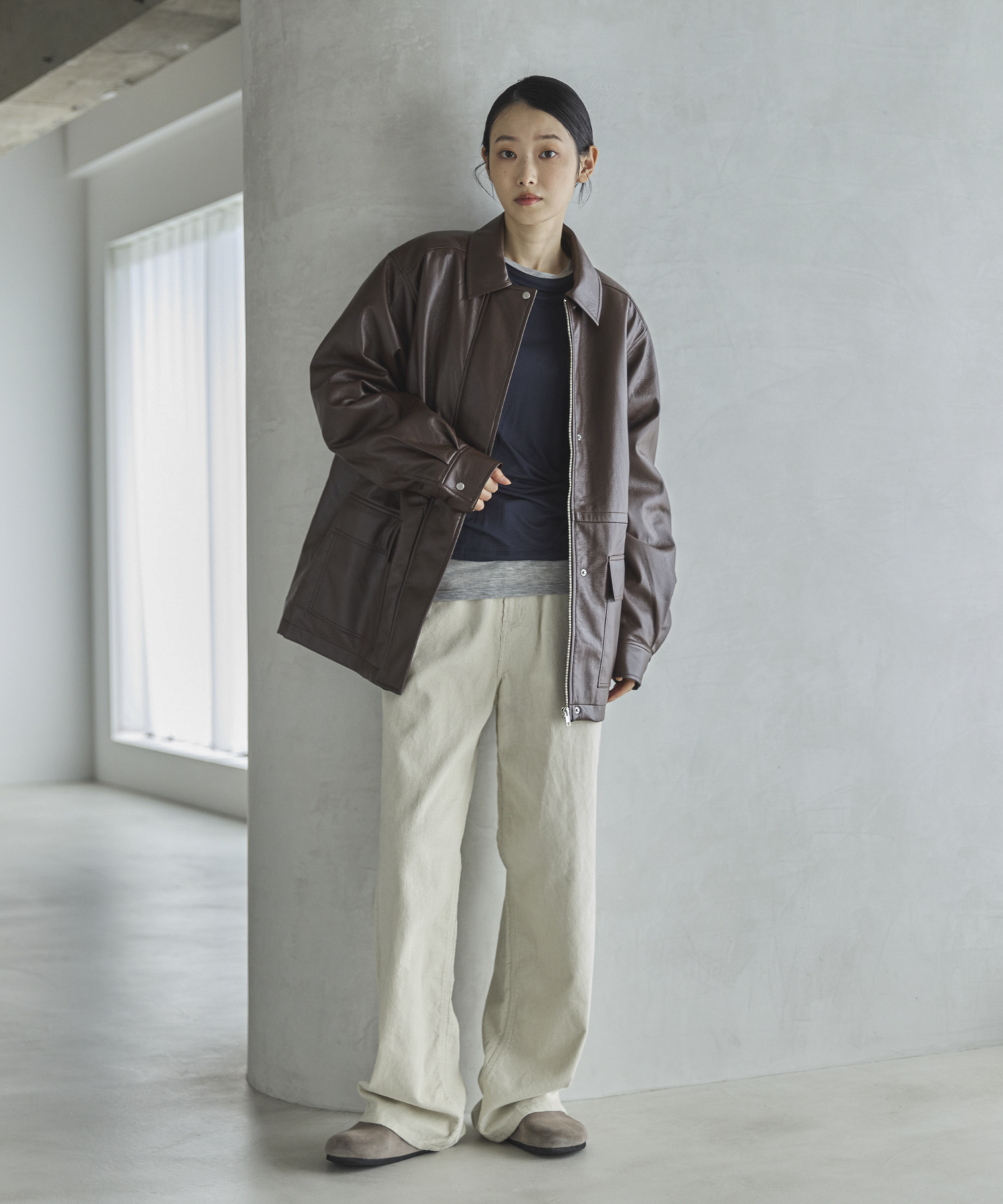 フェイクレザー中綿ブルゾン | ファッション通販サイト NUGU