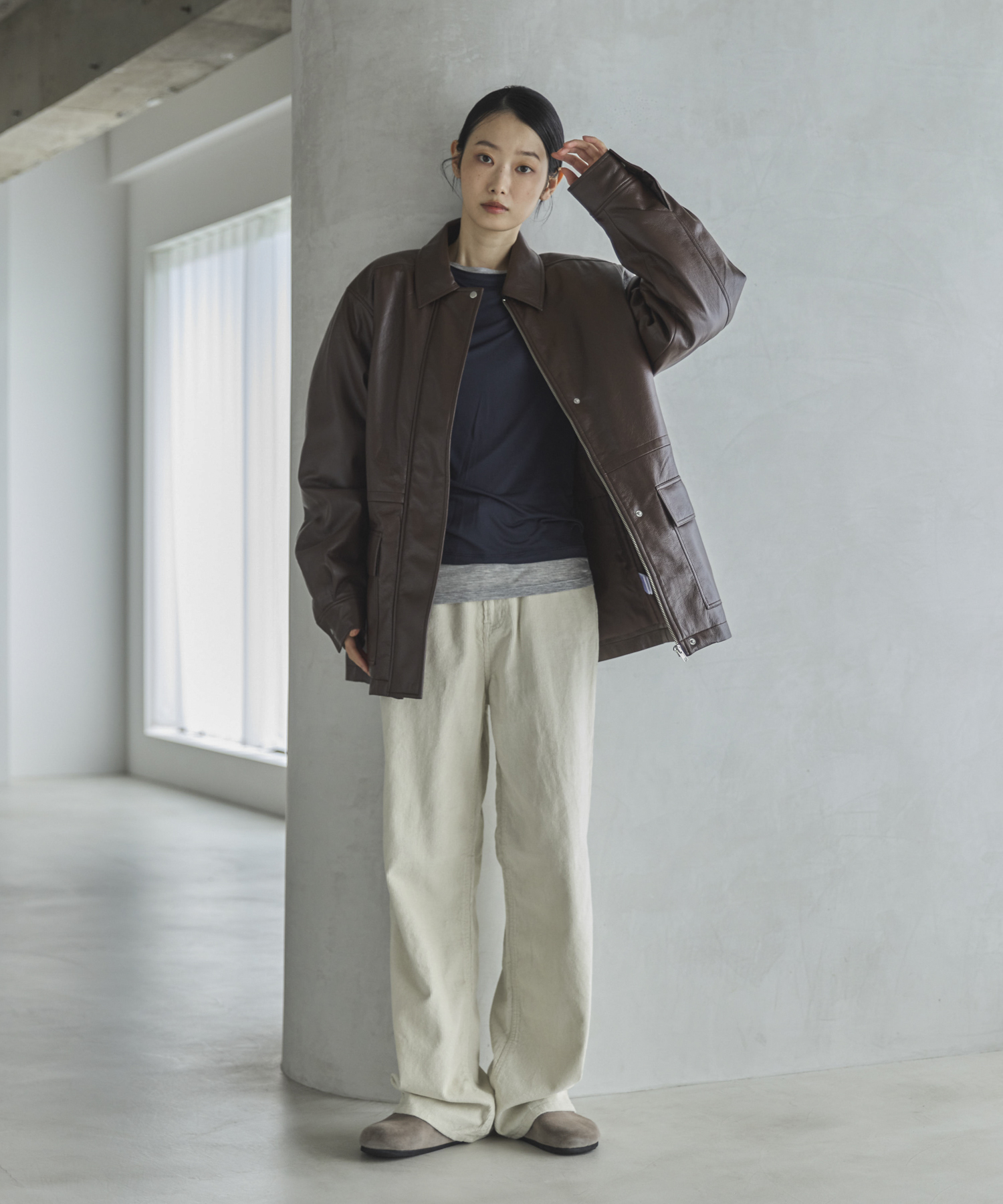 フェイクレザー中綿ブルゾン | ファッション通販サイト NUGU