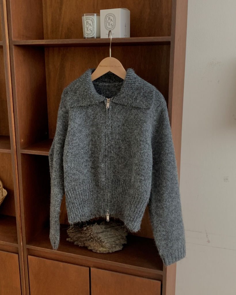 オーバーサイズカラージップアップカーディガン | ファッション