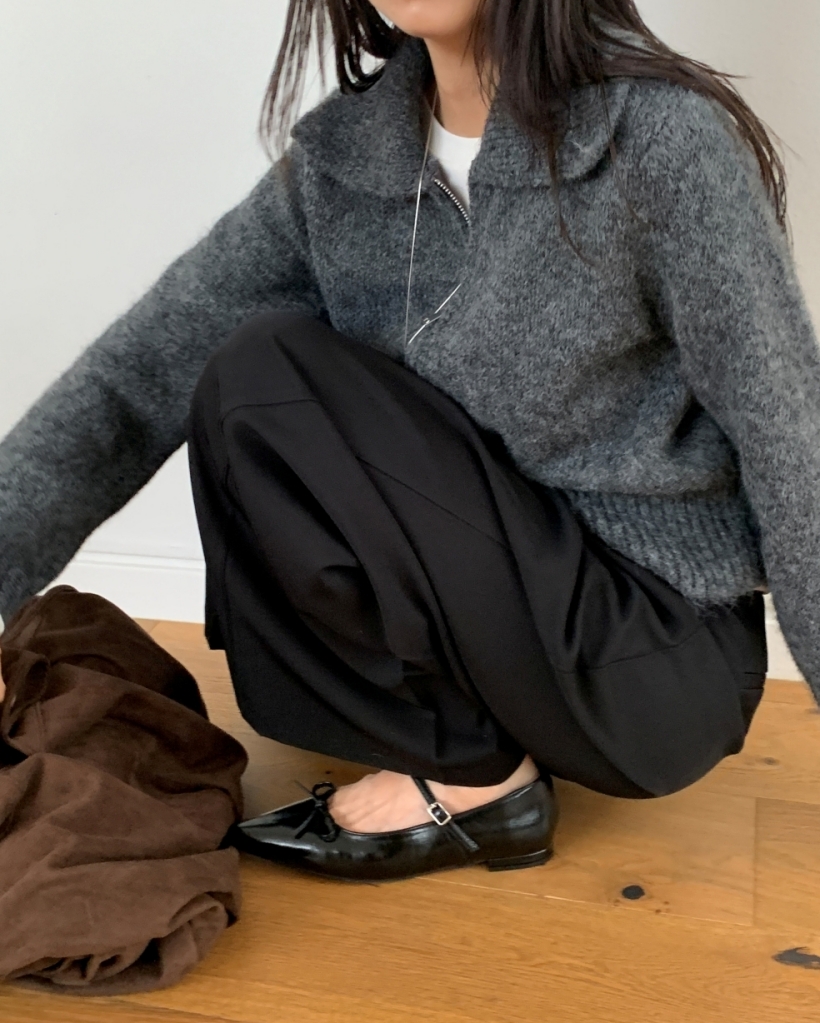 オーバーサイズカラージップアップカーディガン | ファッション