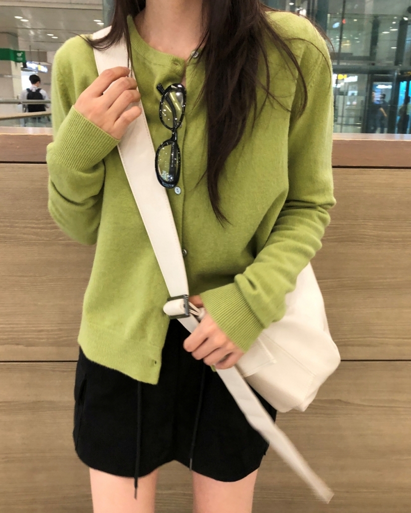 (5color)ラウンドネックニットカーディガン