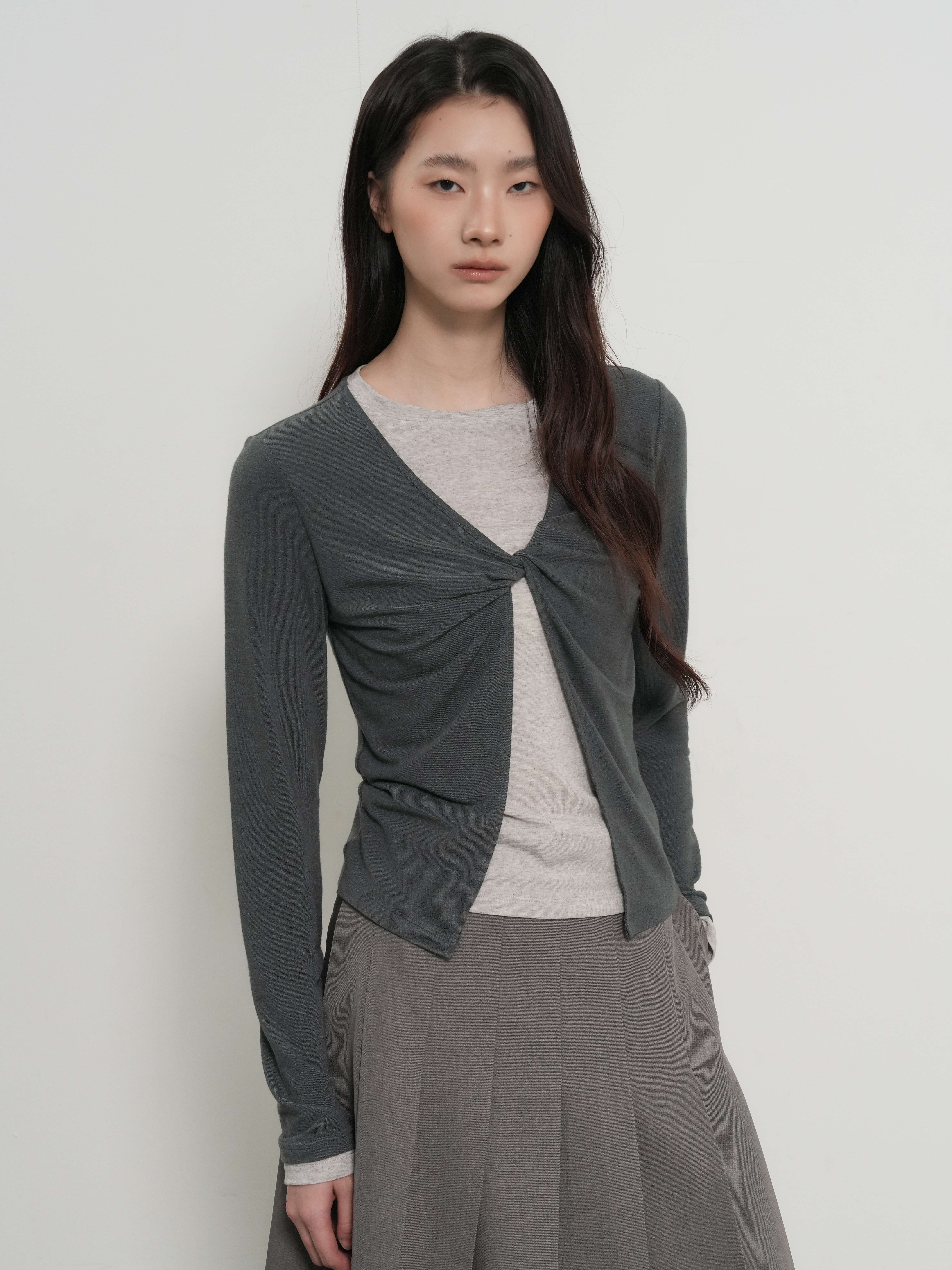 レイヤードツイスト長袖Tシャツ_4color