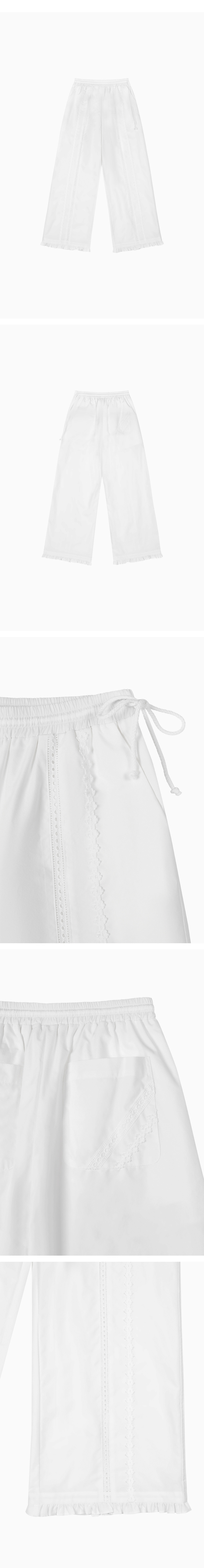 OHESHIO オヘシオ　FRILL WIDE PANTS ホワイト OHESHIO オヘシオ FRILL WIDE PANTS ホワイト（Frill Side Pants