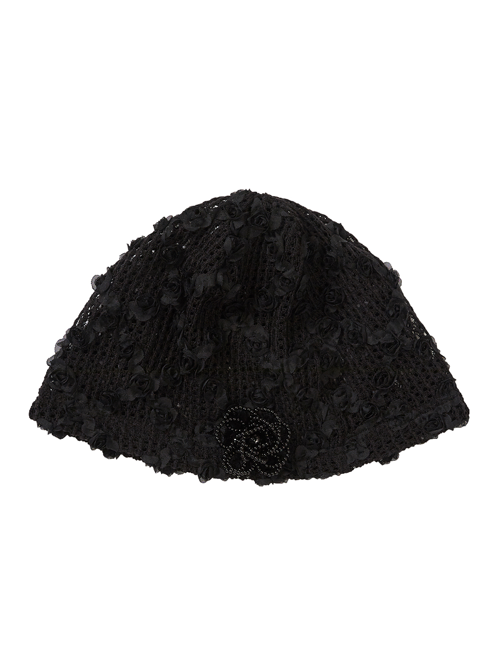 Pearl Corsage Lace Beanie Black | ファッション通販サイト NUGU