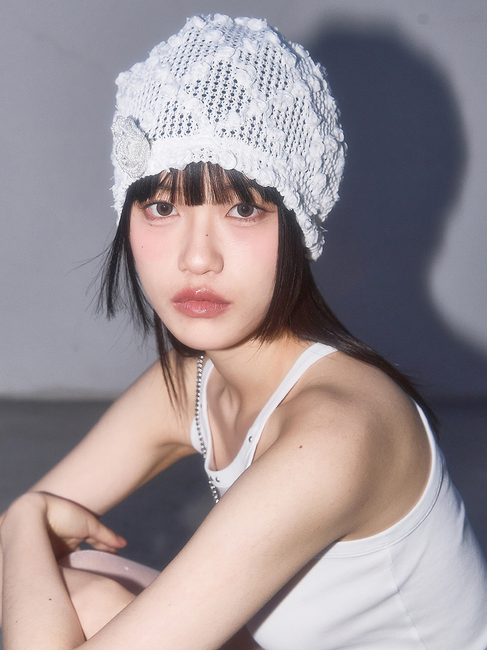 Pearl Corsage Lace Beanie White | ファッション通販サイト NUGU