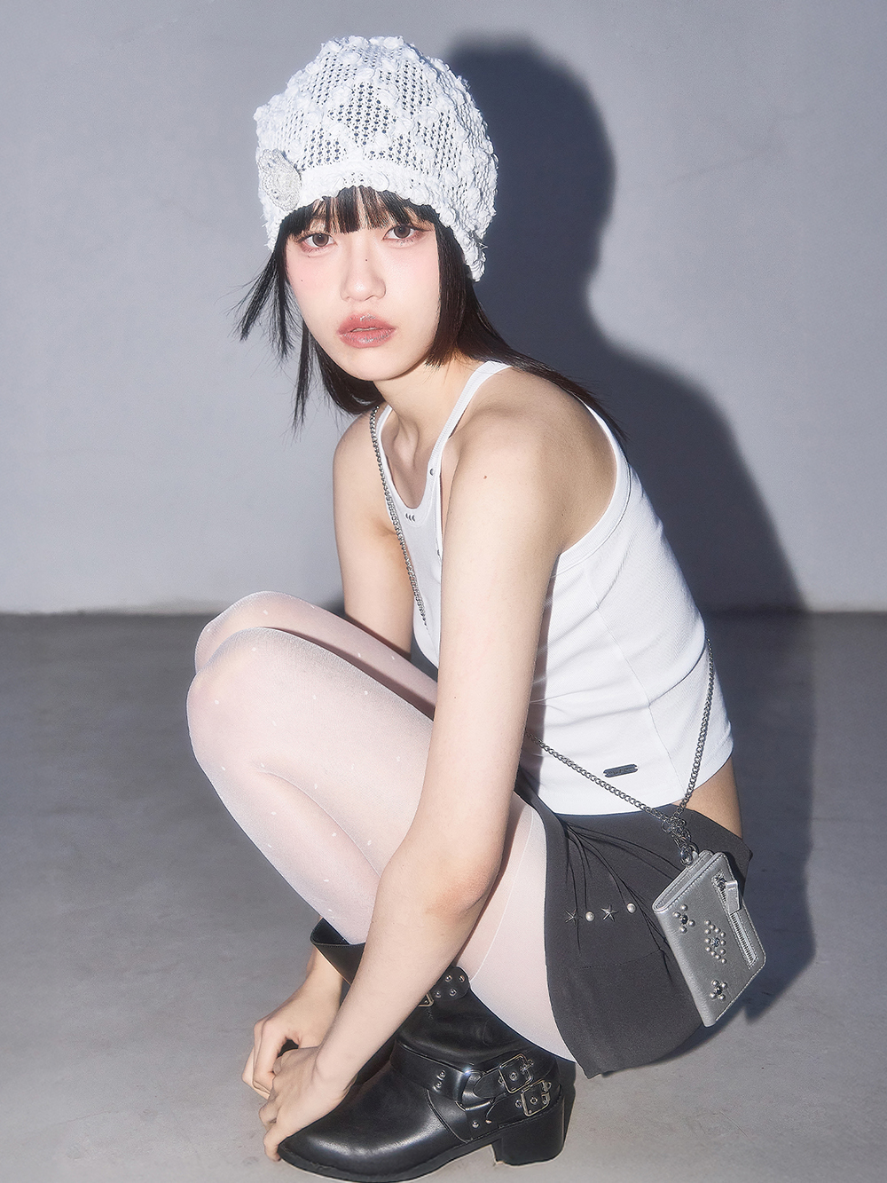 Pearl Corsage Lace Beanie White | ファッション通販サイト NUGU