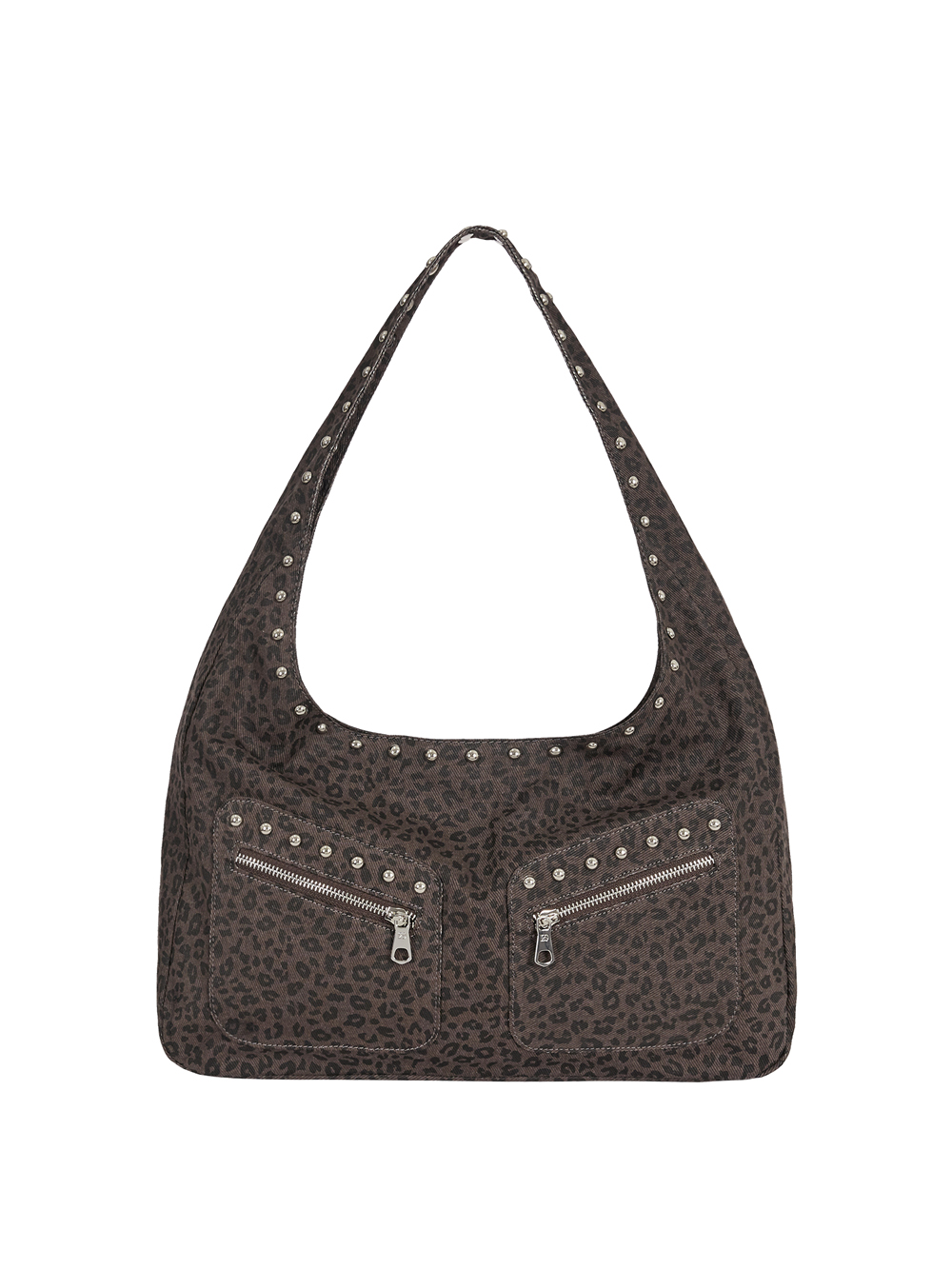 スタッズ レオパードバッグ[ILLIGO] LEOPARD STUD SHOULDER BAG Leopard Stud Shoulder Bag Deep Brown | ファッション通販