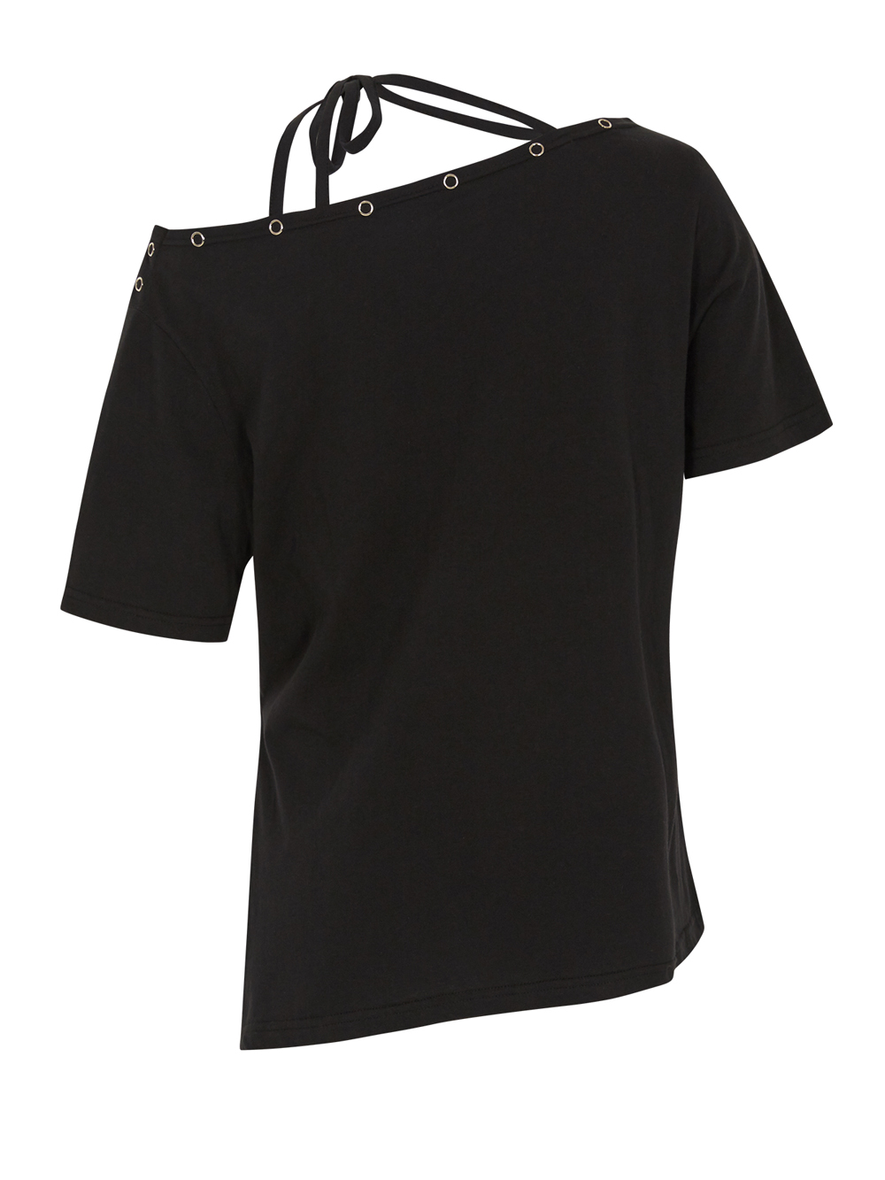 Tシャツ・カットソー [ILLIGO] Snap One shoulder OverFit T-shirt Snap One Shoulder Overfit T-Shirt Black | ファッション通販