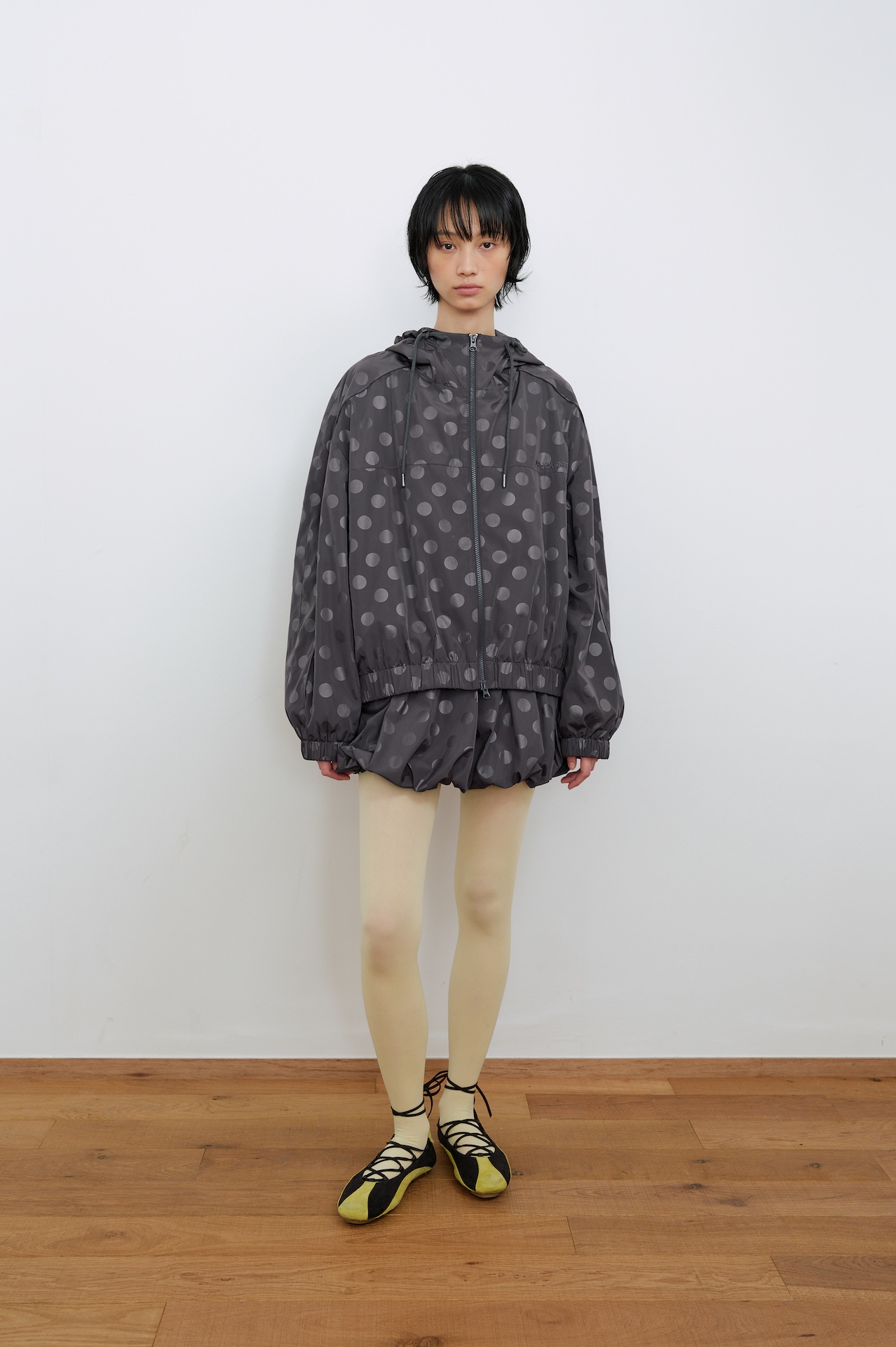 DOT PUMPKIN CULOTTE SKIRT_CHARCOAL