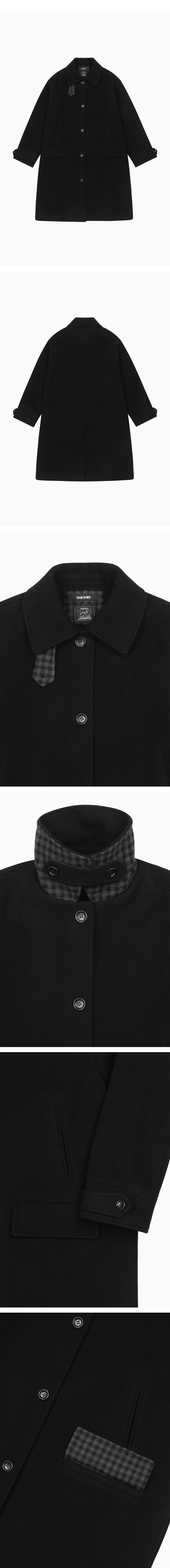 CHECK WOOL LONG COAT, BLACK | ファッション通販サイト NUGU