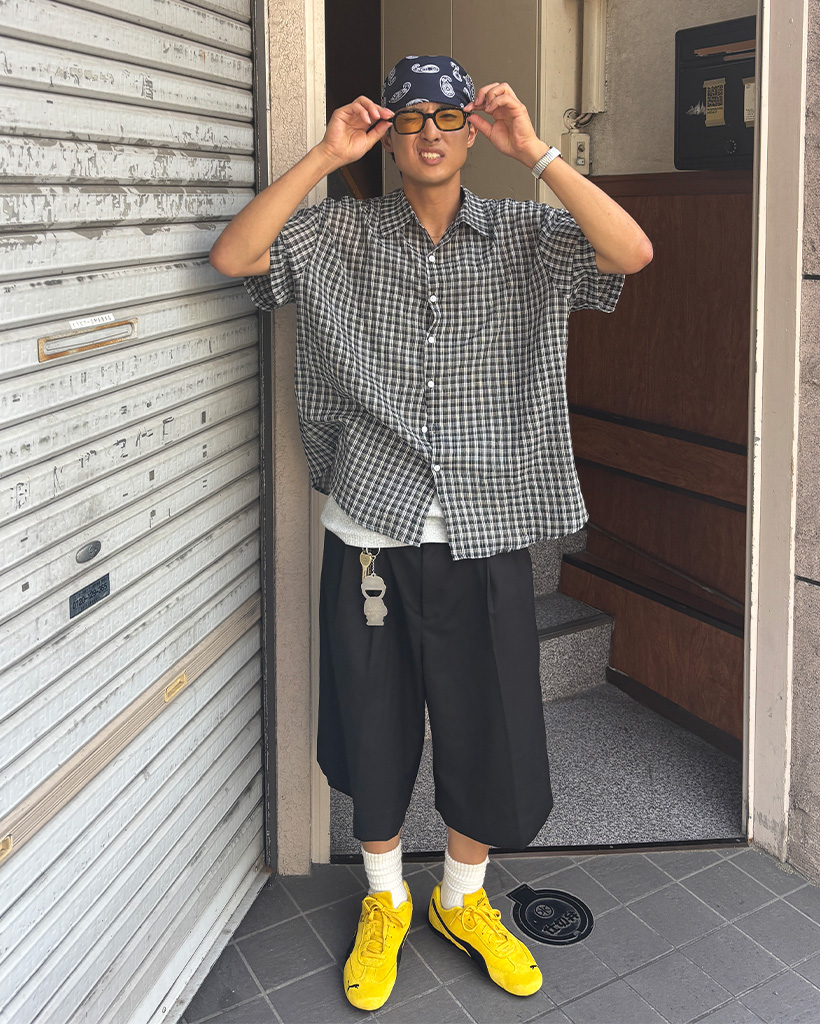 ユニセックス）チェックハーフスリーブシャツ | ファッション