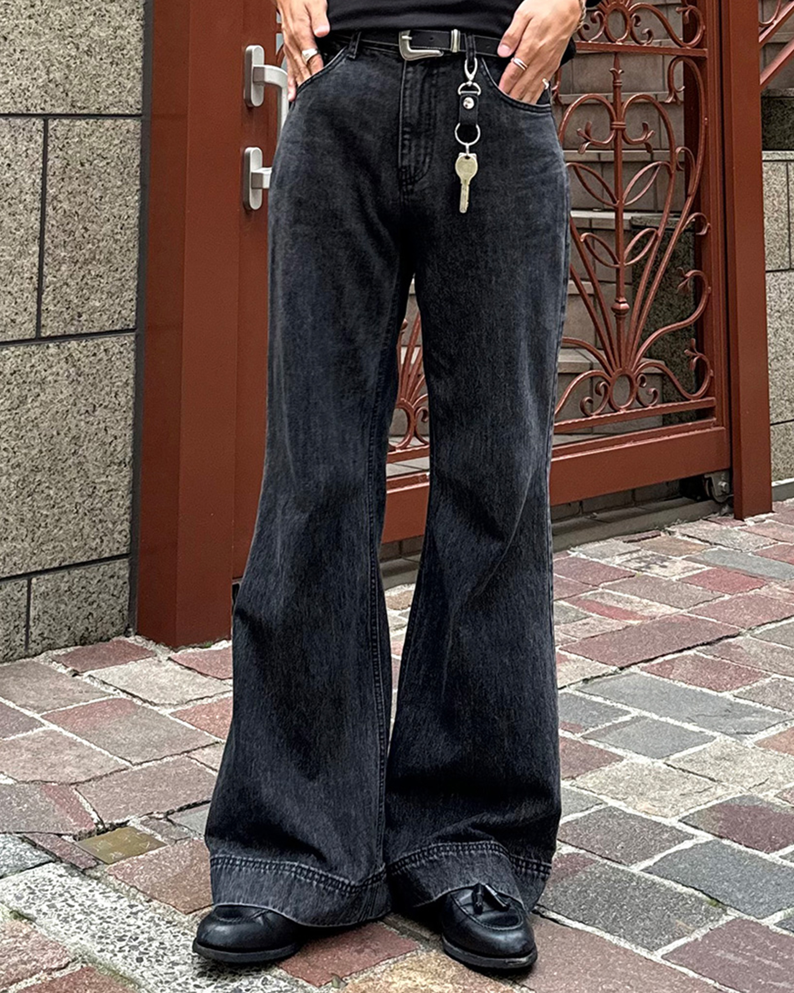 (ORIGINAL) フレアラインブラックデニム