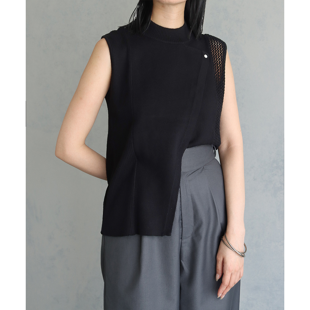 レイヤードライクミックスニットトップス（986-64031） | ファッション