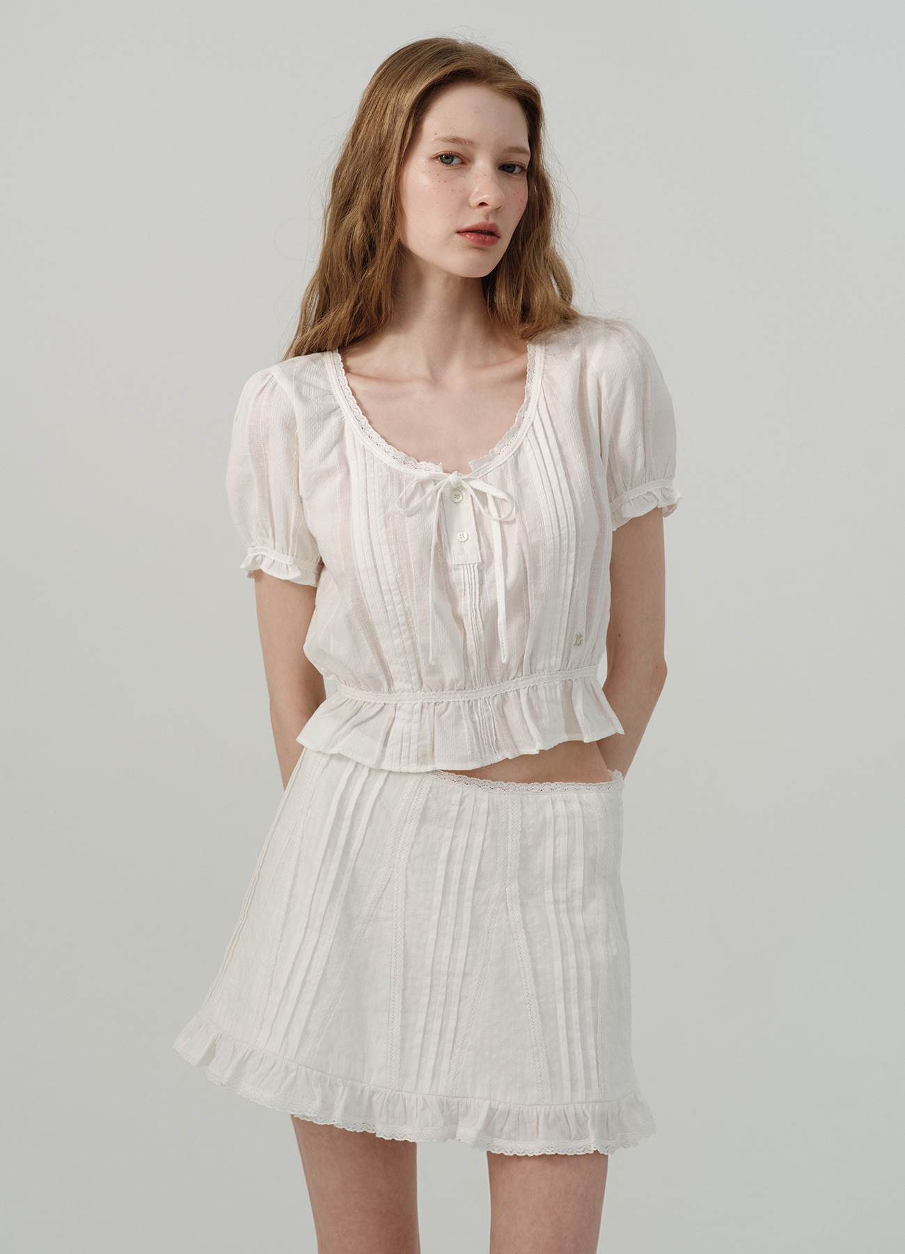 【THE BARNNET】 Lignes Lace Mini Skirt White Lignes Lace Mini Skirt | ファッション通販サイト NUGU
