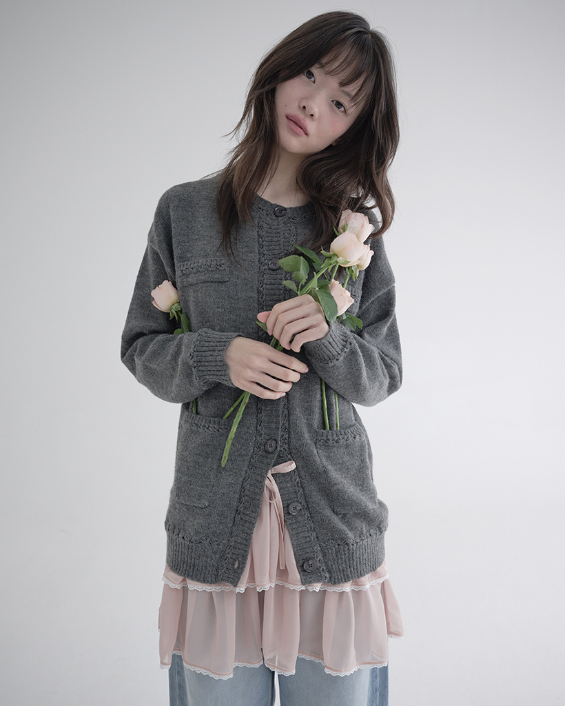 MARGARIN FINGERS 水色 ダウン ribbon リボン Margarin Fingers