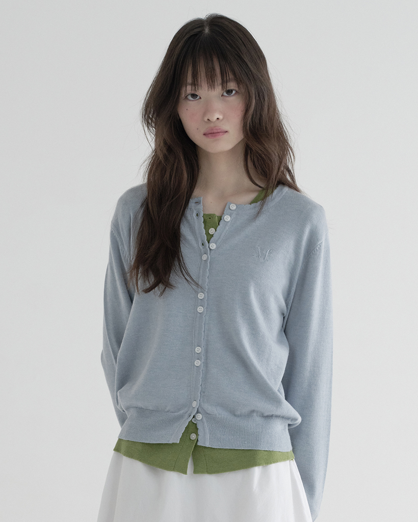 MARGARIN FINGERS 水色 ダウン ribbon リボン Margarin Fingers