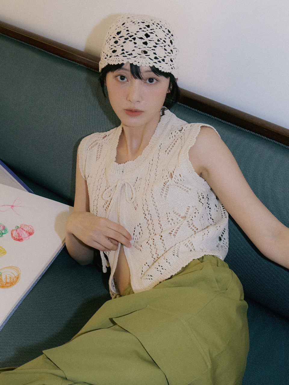 Hand stitched knit bustier_LINEN | ファッション通販サイト NUGU
