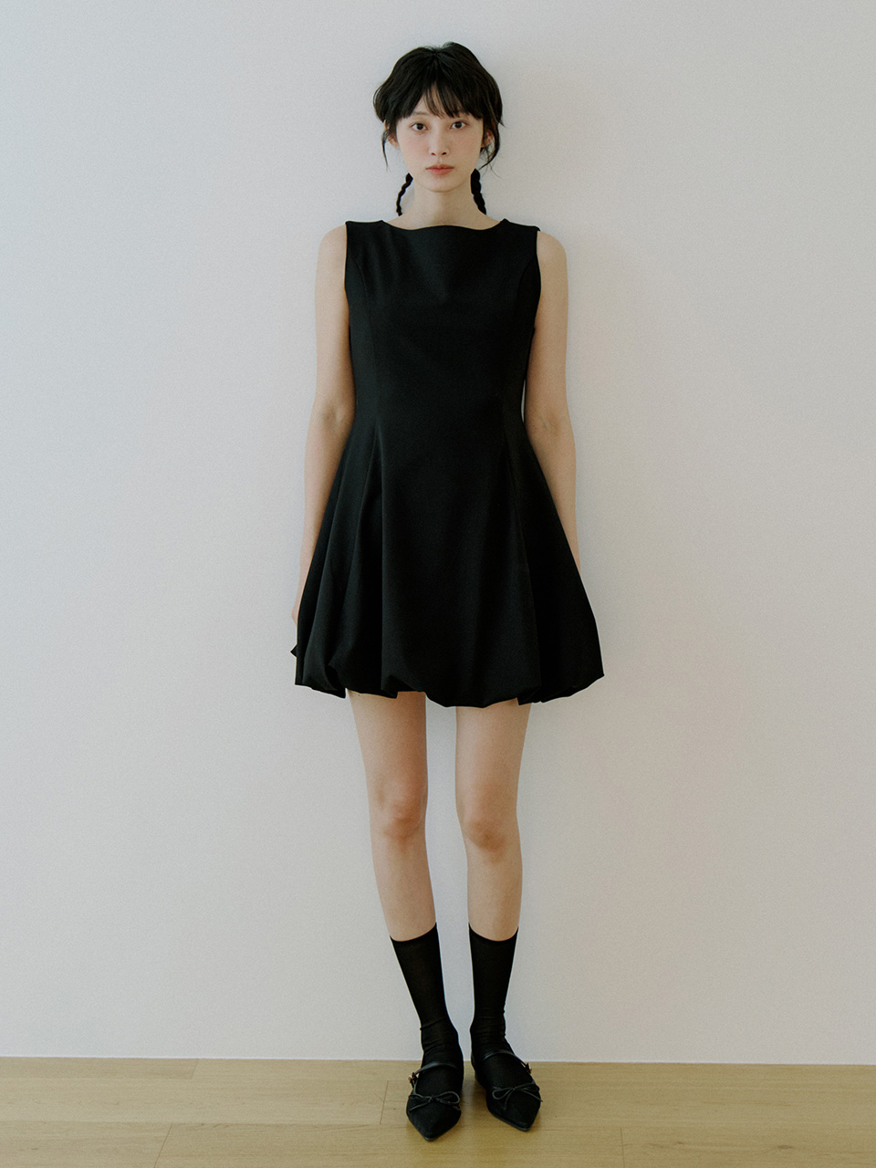 SET] Layered Handmade Twisted Dress (FL-133_Black