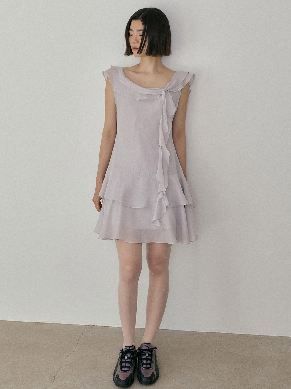 ROSE CORSAGE SATIN MINI DRESS_LIGHT PINK | ファッション通販