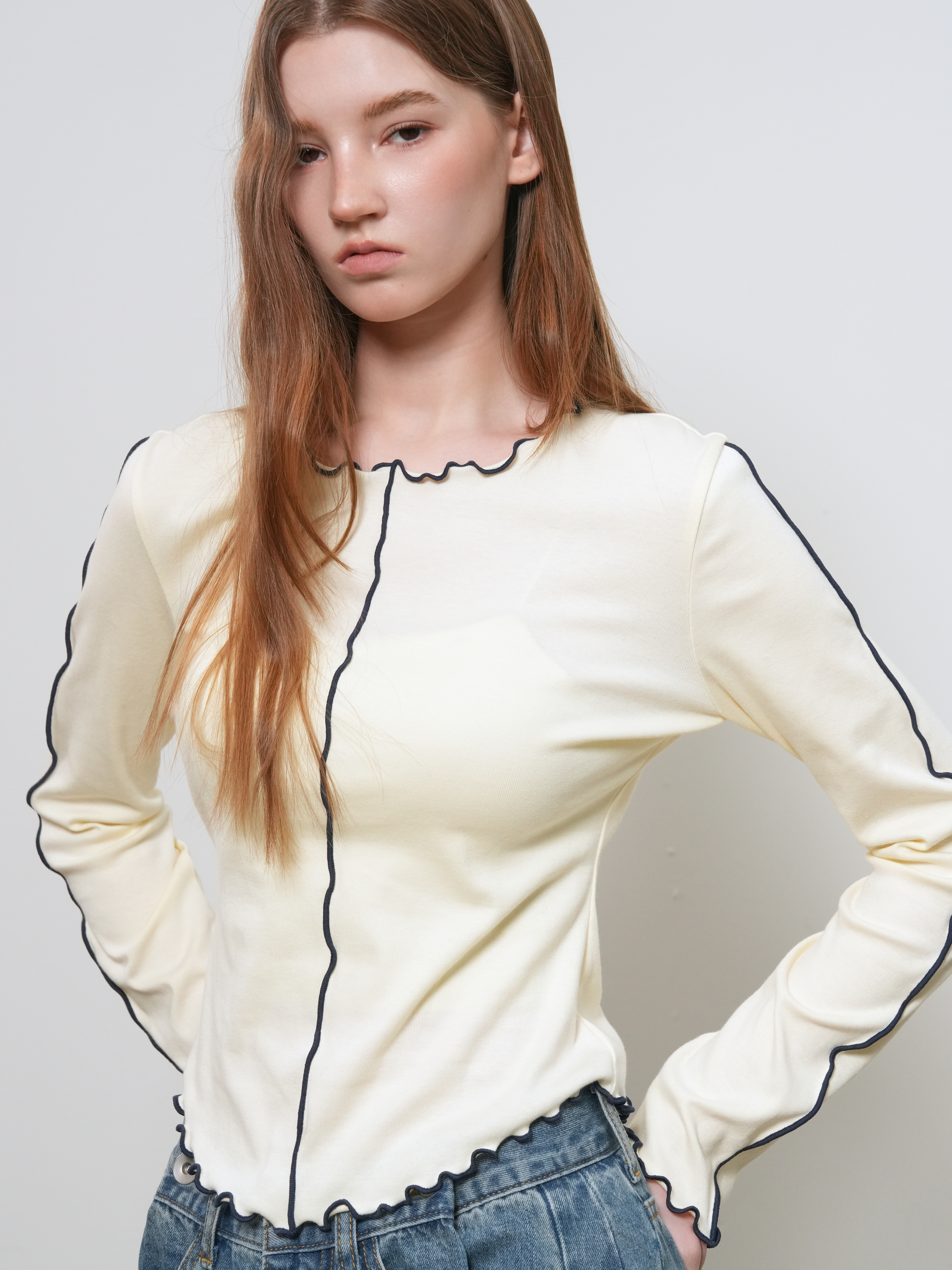 インターロックスリムフィットTシャツ_2color